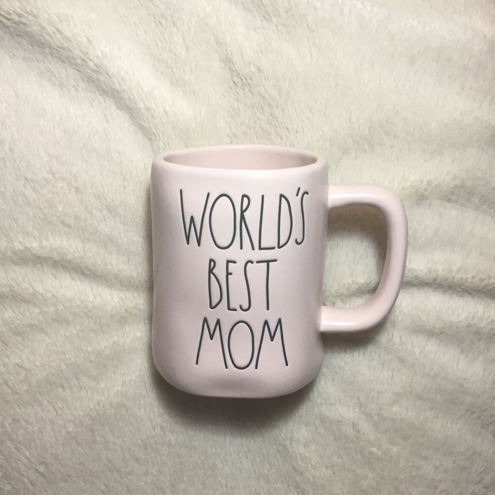 Rae Dunn LL WORLD’S BEST MOM Pink Ceramic Mug NWT